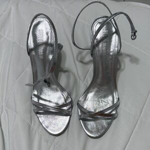 Steve Madden Metallic Silver Heels